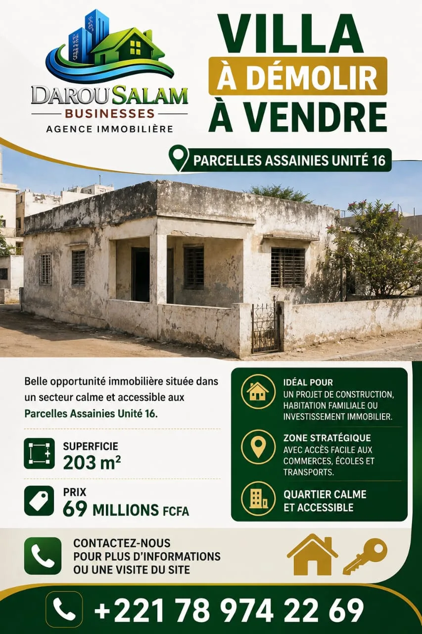 Villa à démolir à vendre – Parcelles Assainies Unité 16